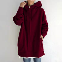 Fuzzy Cloud – Langer Teddy-Fleece Hoodie mit Reißverschluss
