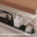 CableSafe XL – Untertisch-Kabelkanal aus Karbonstahl (Gitter-Design)