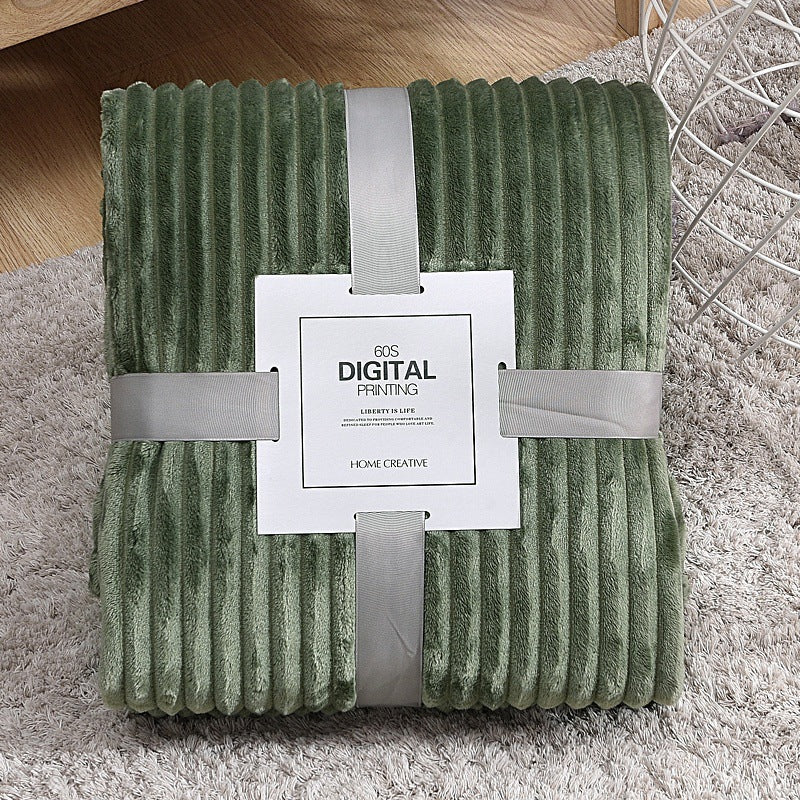 CozyStripe – Premium Korallenfleece-Decke in edler Ripp-Optik