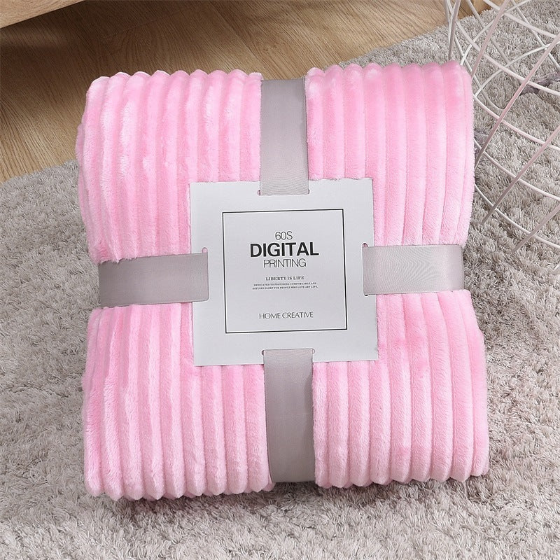 CozyStripe – Premium Korallenfleece-Decke in edler Ripp-Optik