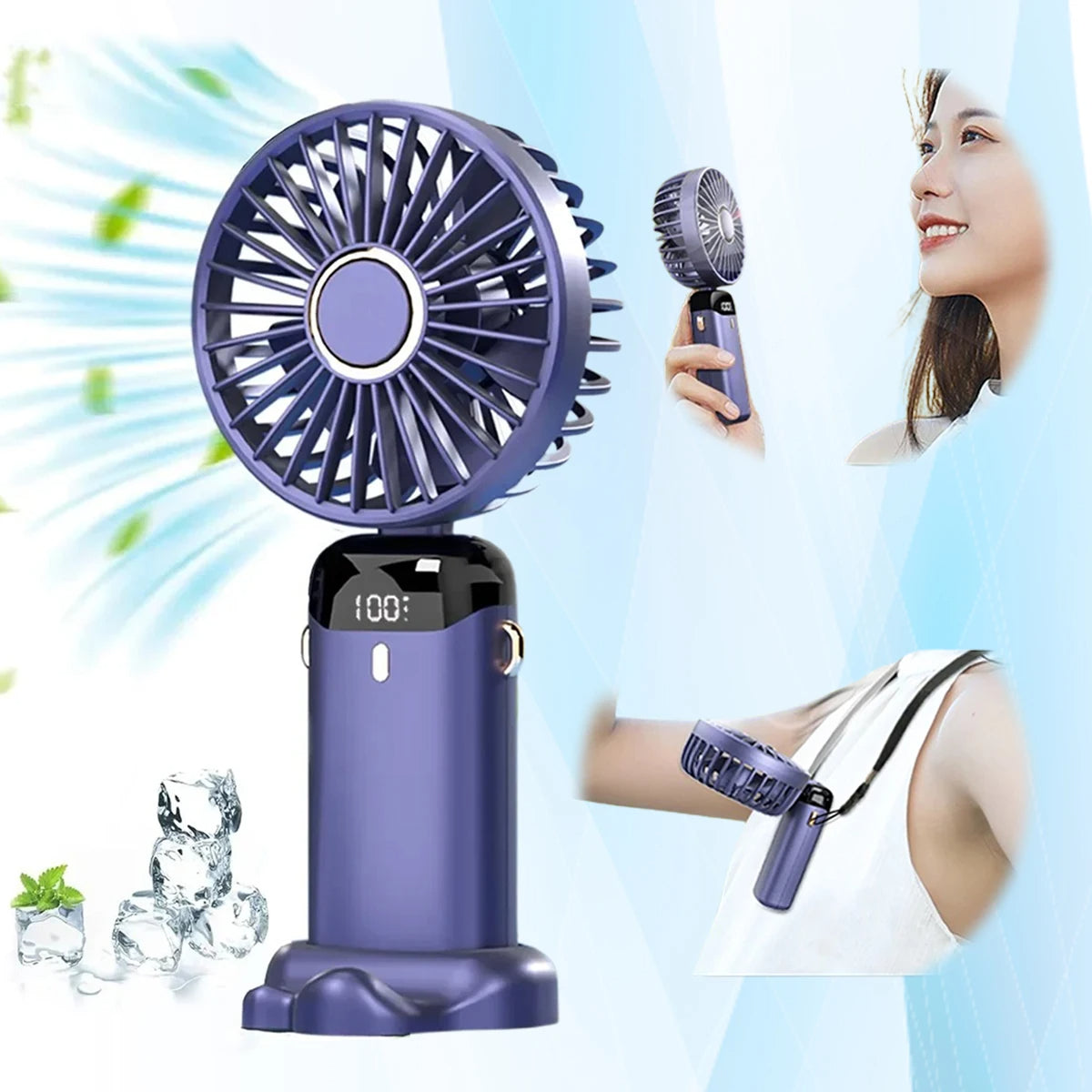 Smart Breeze – 3-in-1 Faltbarer Mini-Ventilator mit LED-Display
