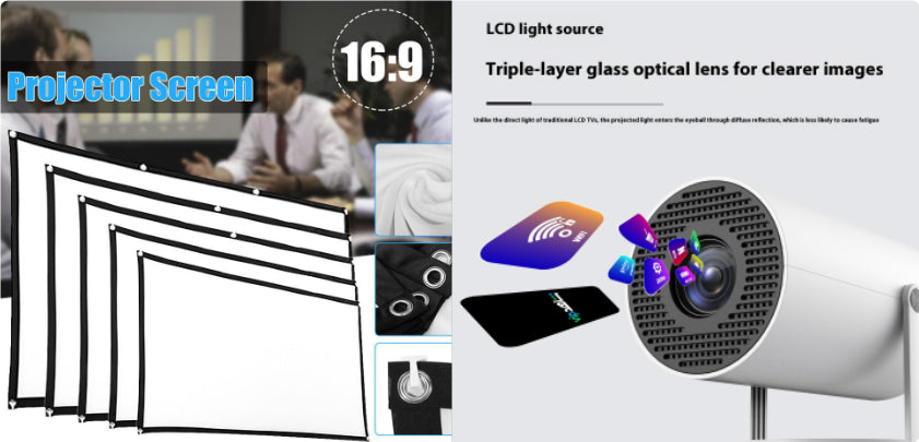 CineCube 180° – Smart HD Projektor für Wand & Decke