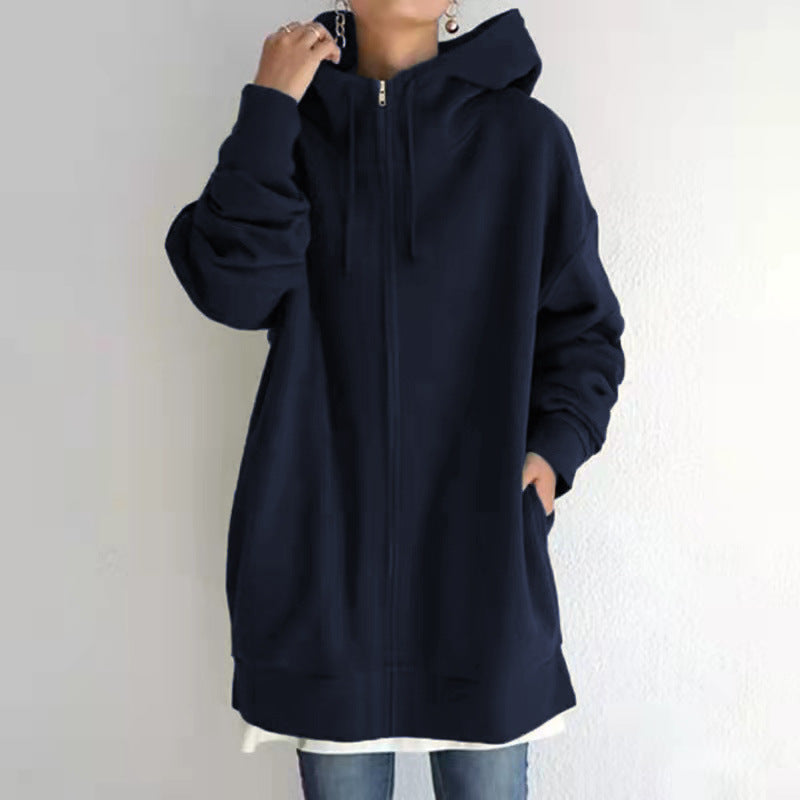 Fuzzy Cloud – Langer Teddy-Fleece Hoodie mit Reißverschluss