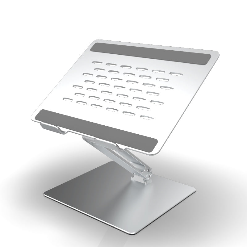 ErgoBase Silver – Verstellbarer Aluminium Laptop-Ständer (Faltbar)