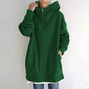 Fuzzy Cloud – Langer Teddy-Fleece Hoodie mit Reißverschluss