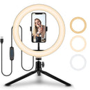 ProGlow 10" LED Ringlicht Set – Inkl. Tischstativ & Handyhalterung