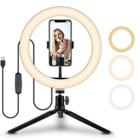 ProGlow 10" LED Ringlicht Set – Inkl. Tischstativ & Handyhalterung