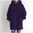 Fuzzy Cloud – Langer Teddy-Fleece Hoodie mit Reißverschluss
