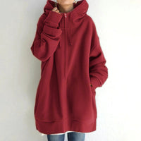 Fuzzy Cloud – Langer Teddy-Fleece Hoodie mit Reißverschluss