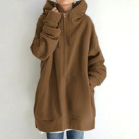 Fuzzy Cloud – Langer Teddy-Fleece Hoodie mit Reißverschluss
