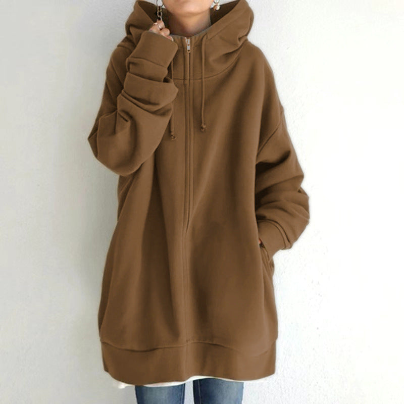 Fuzzy Cloud – Langer Teddy-Fleece Hoodie mit Reißverschluss