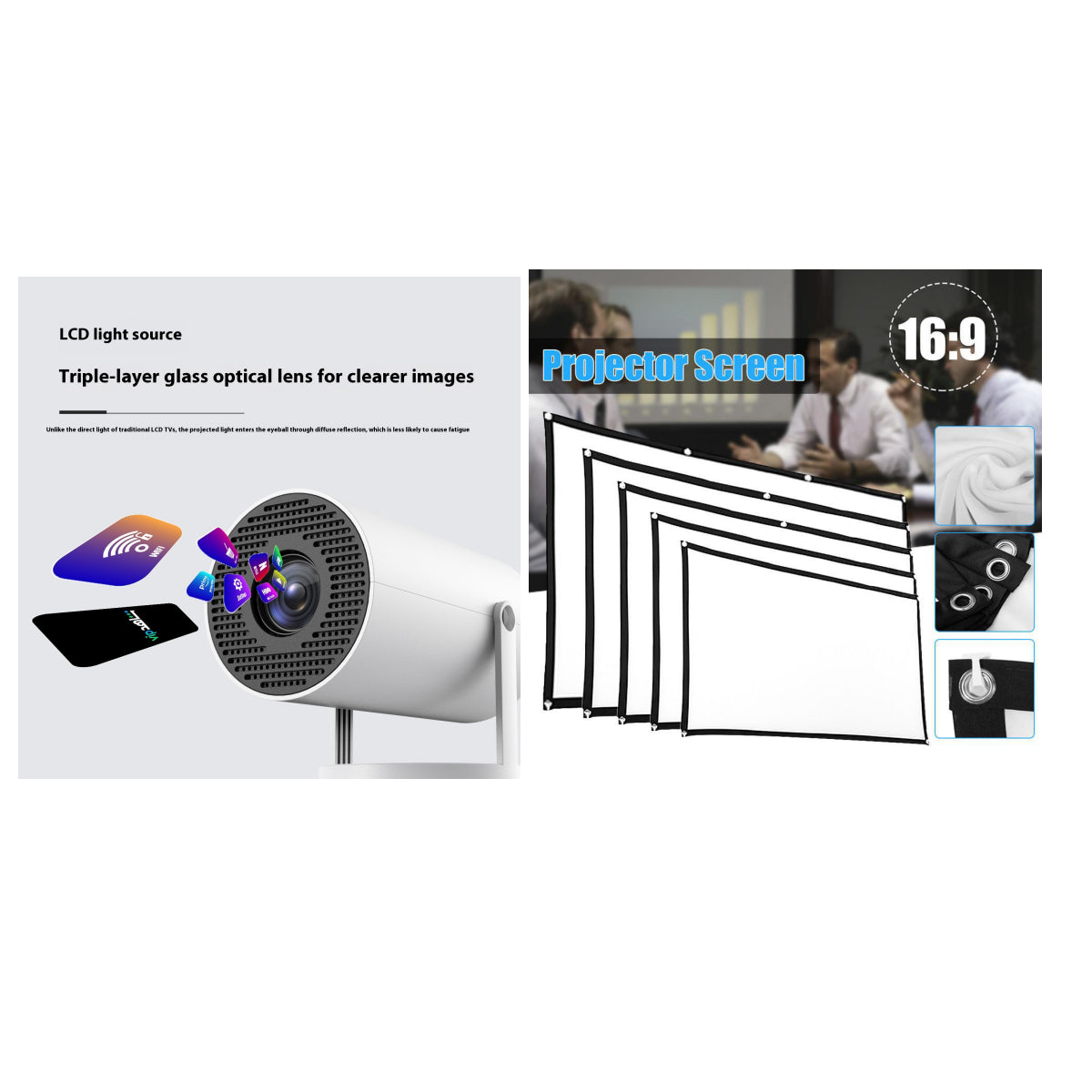 CineCube 180° – Smart HD Projektor für Wand & Decke