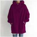 Fuzzy Cloud – Langer Teddy-Fleece Hoodie mit Reißverschluss