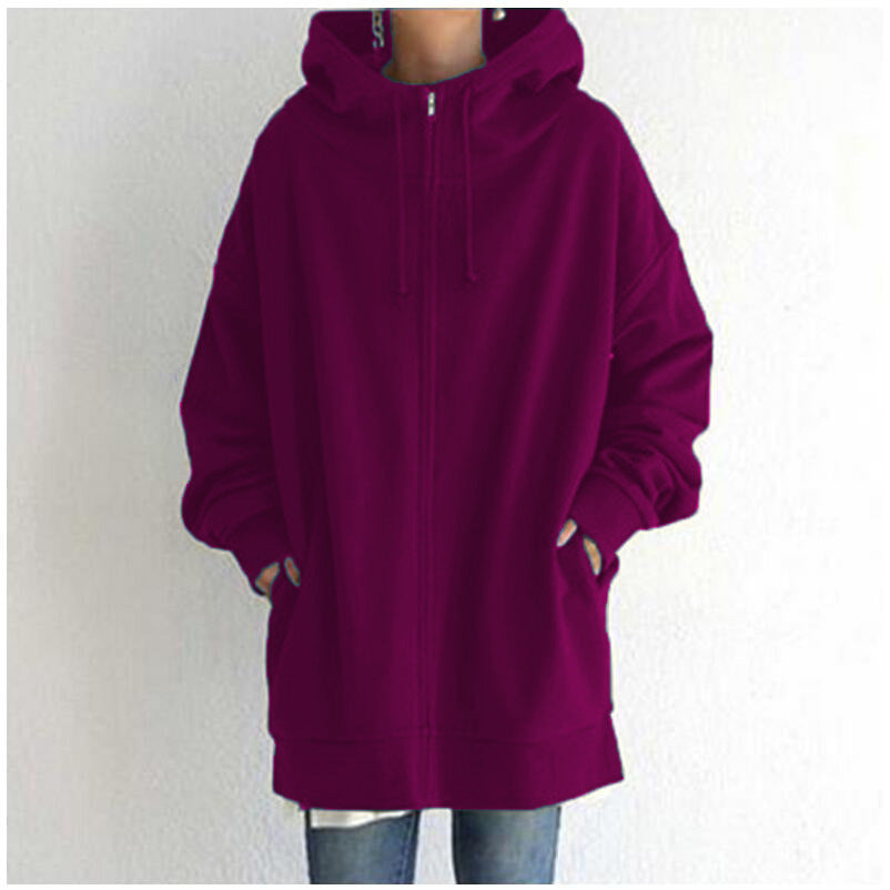 Fuzzy Cloud – Langer Teddy-Fleece Hoodie mit Reißverschluss