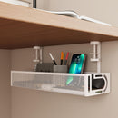 CableSafe XL – Untertisch-Kabelkanal aus Karbonstahl (Gitter-Design)