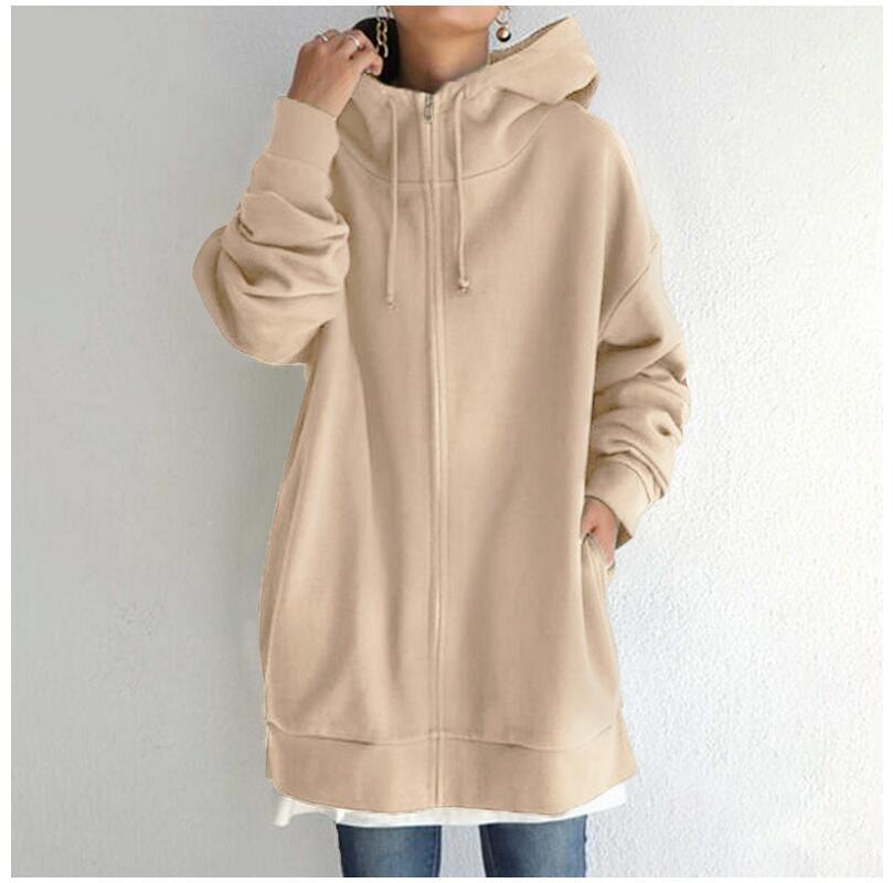 Fuzzy Cloud – Langer Teddy-Fleece Hoodie mit Reißverschluss