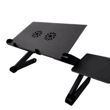FlexiDesk Pro – 360° Verstellbarer Laptop-Ständer aus Metall (mit Kühlung)
