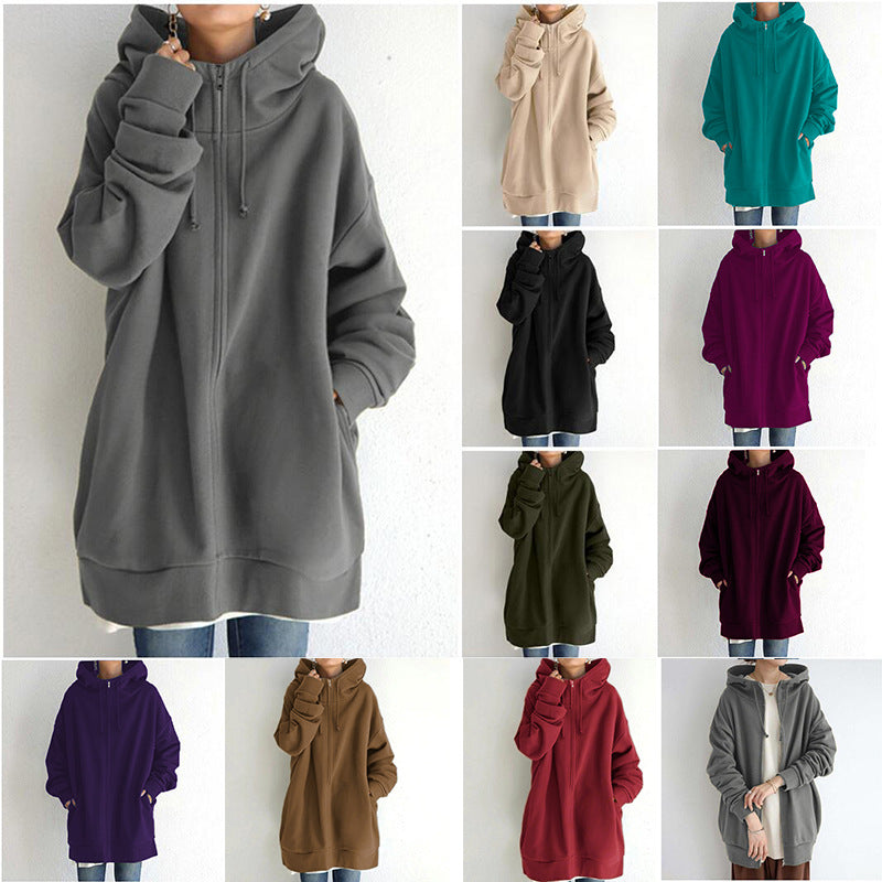Fuzzy Cloud – Langer Teddy-Fleece Hoodie mit Reißverschluss