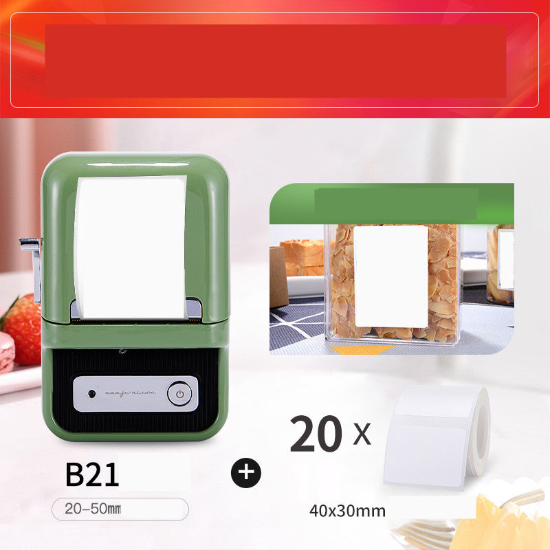 LabelPro B21 – Tragbarer Bluetooth Etikettendrucker im Retro-Look (Tintenlos)