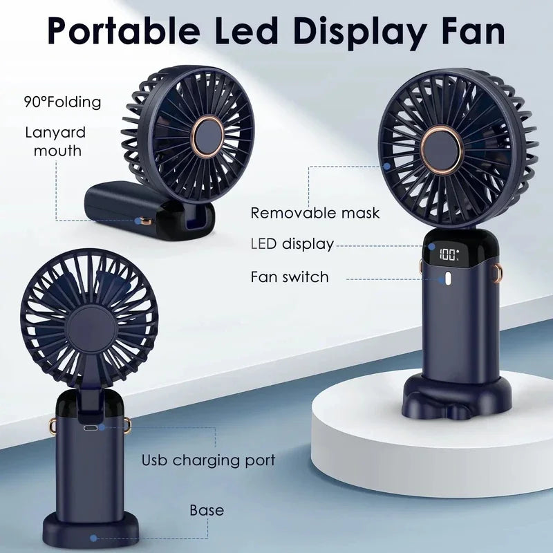 Smart Breeze – 3-in-1 Faltbarer Mini-Ventilator mit LED-Display